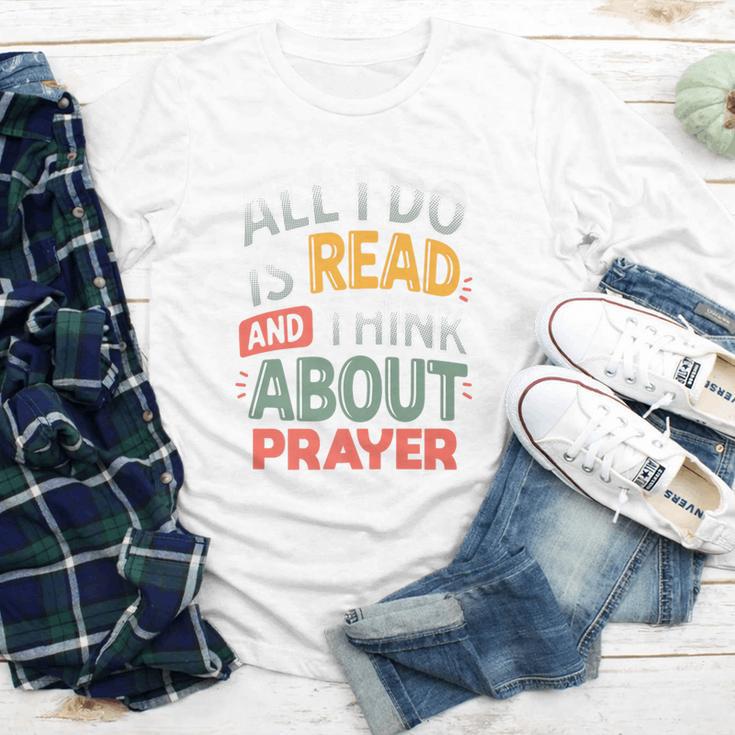 Read And Think About Prayer Faith & Book Lover Premium Youth Long Sleeve Tee