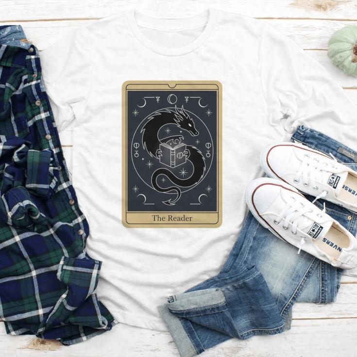 The Reader Tarot Card Mystic Dragon Book Magic Youth Long Sleeve Tee