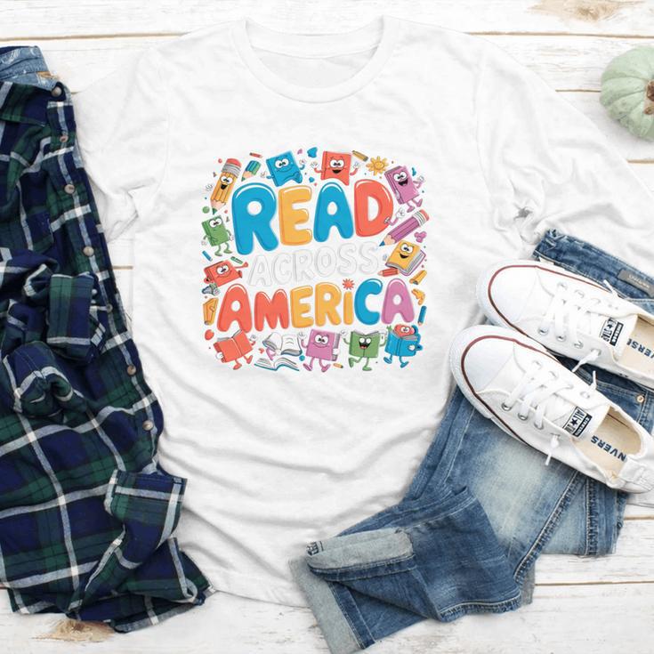 Reads Across Tee America Reading Teacher Books Reader Kids Youth Long Sleeve Tee