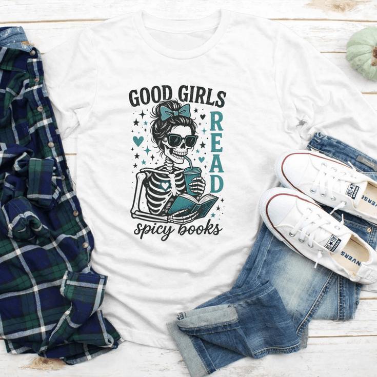 Romance Reader Good Girls Read Spicy Books Halloween Costume Youth Long Sleeve Tee