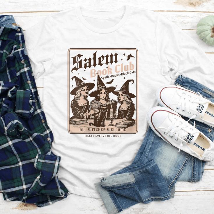 Salem Book Club Bookish Halloween Retro Salem Witch Book Youth Long Sleeve Tee
