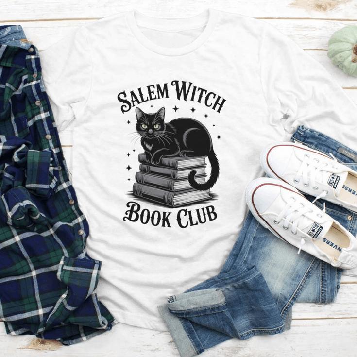 Salem Witch Book Club Bookish Halloween Cat Women Youth Long Sleeve Tee