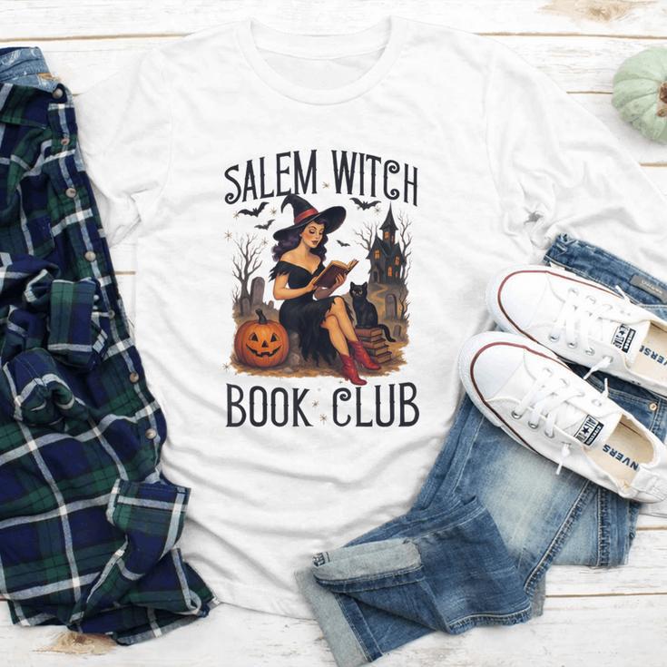 Salem Witch Book Club Bookish Retro Halloween Cat Youth Long Sleeve Tee