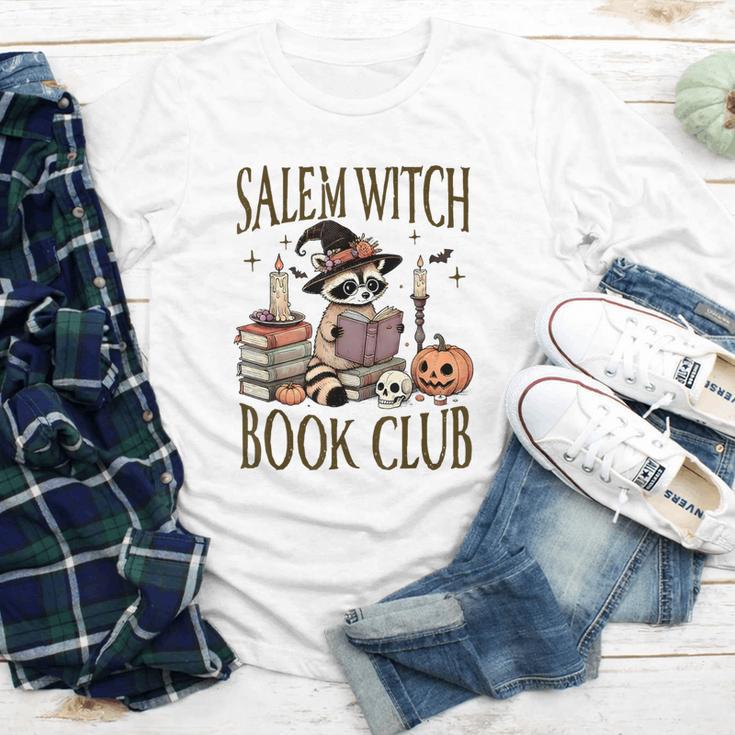 Salem Witch Book Club Raccoon Reading Youth Long Sleeve Tee