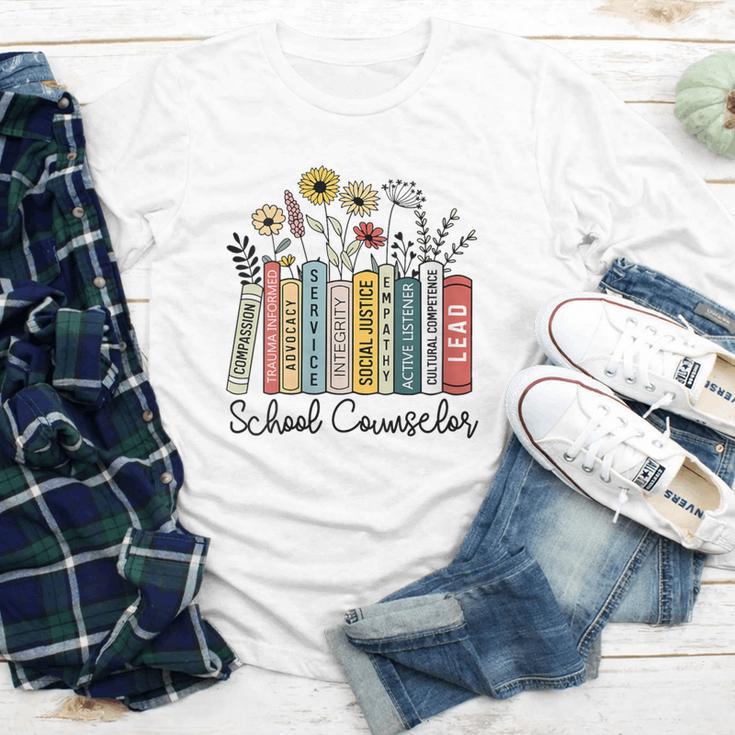 School Counselor Wildflower Book School Counseling Life Youth Long Sleeve Tee