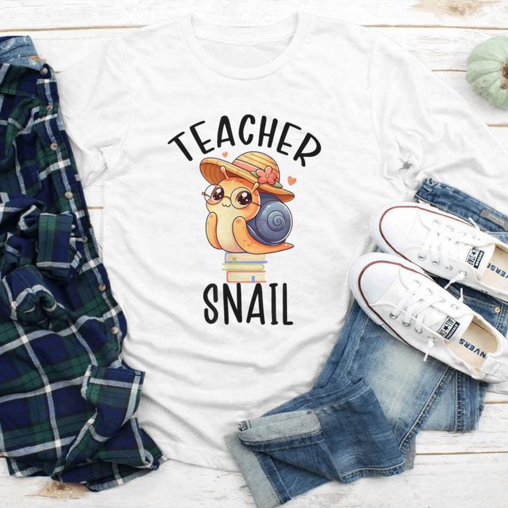 Teacher Snail With Glasses On Books Cute Pre-K Kindergarten Youth Long Sleeve Tee
