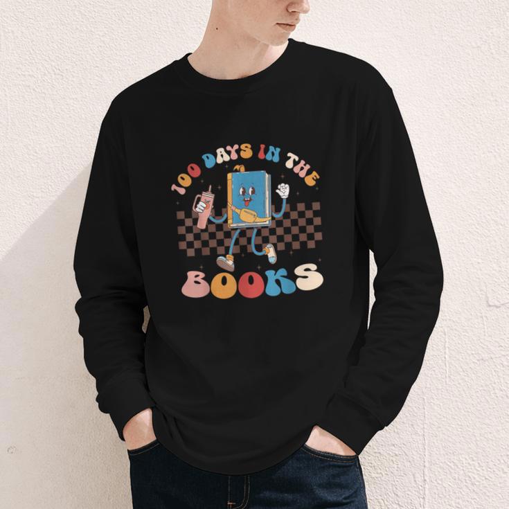 100 Days In The Books Celebration Retro School Youth Long Sleeve Tee