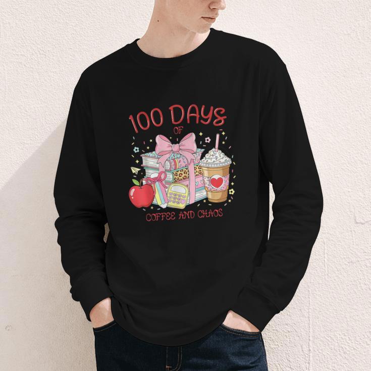 100th Day Of School Teachers 100 Days Of Coffee Chaos Books Youth Long Sleeve Tee 100th Day Of School Teachers 100 Days Of Coffee Chaos Books Youth Long Sleeve Tee