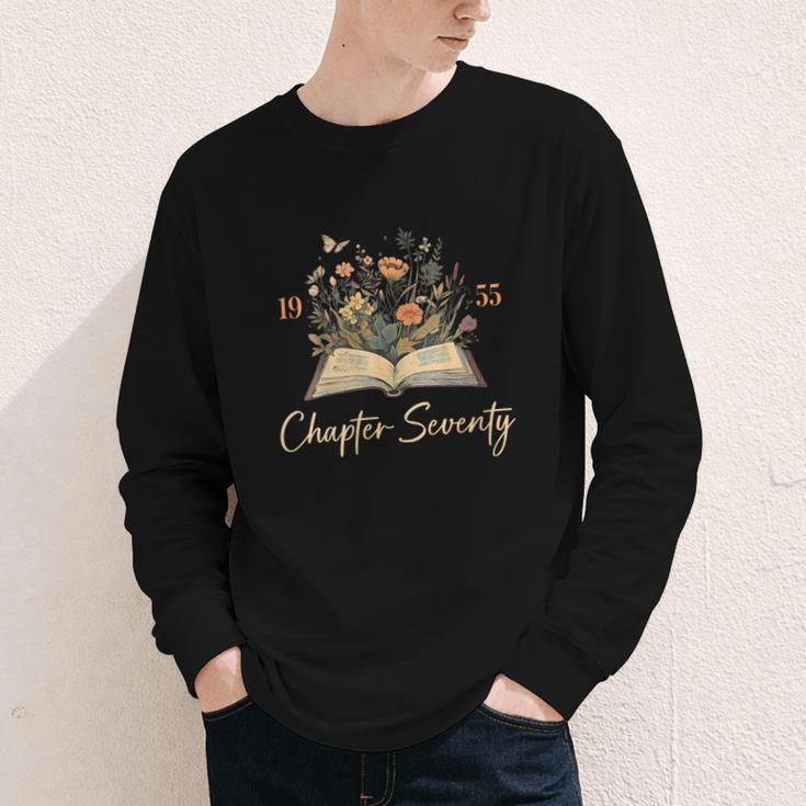 1955 Chapter Seventy 70th Birthday Wildflower Book 70 Yr Old Youth Long Sleeve Tee