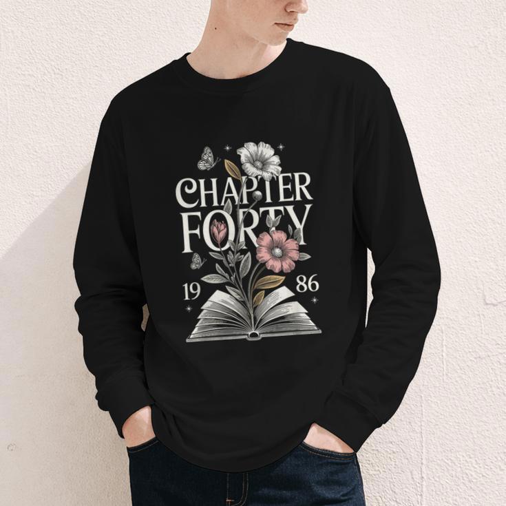1986 Chapter Forty 40th Birthday Wildflower Book 40 Year Old Youth Long Sleeve Tee 1986 Chapter Forty 40th Birthday Wildflower Book 40 Year Old Youth Long Sleeve Tee