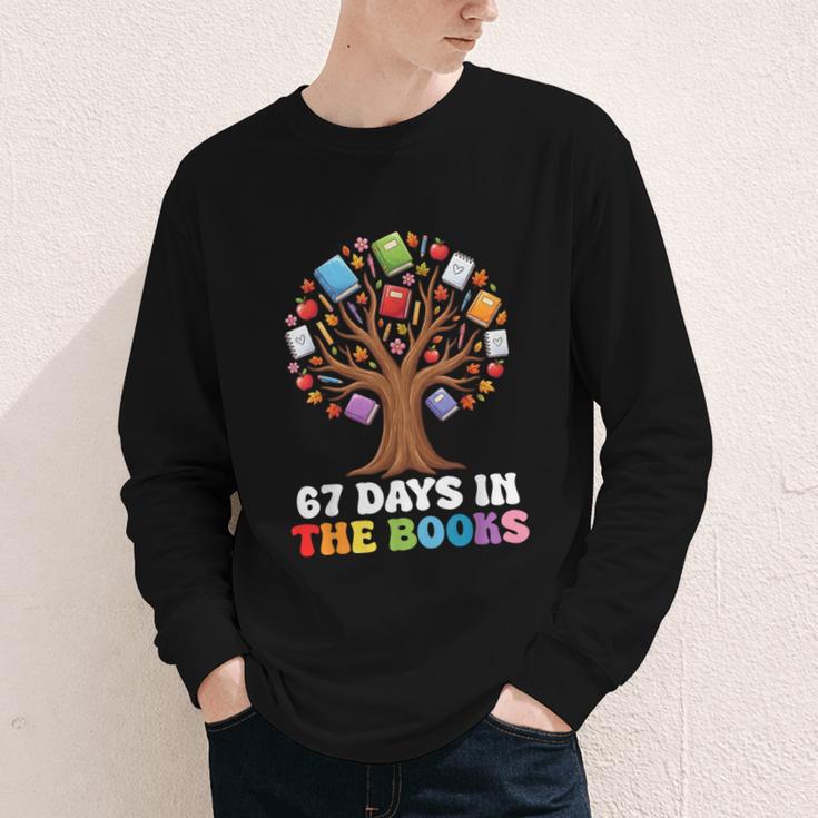 67 Days In The Books Reading Teacher 67th Day Of School Kids Youth Long Sleeve Tee