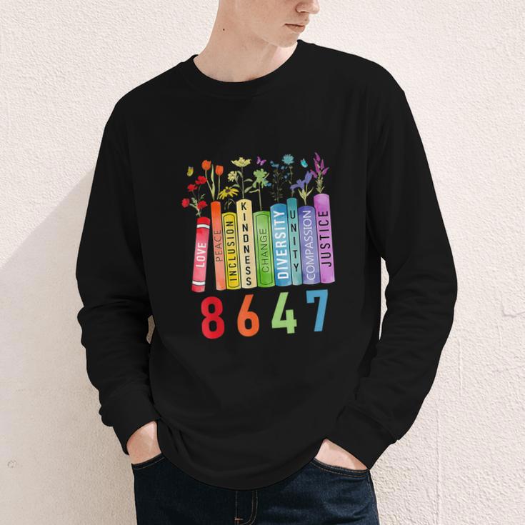 8647 Equal Rights Book Flower Trump Women Rights Feminist Youth Long Sleeve Tee