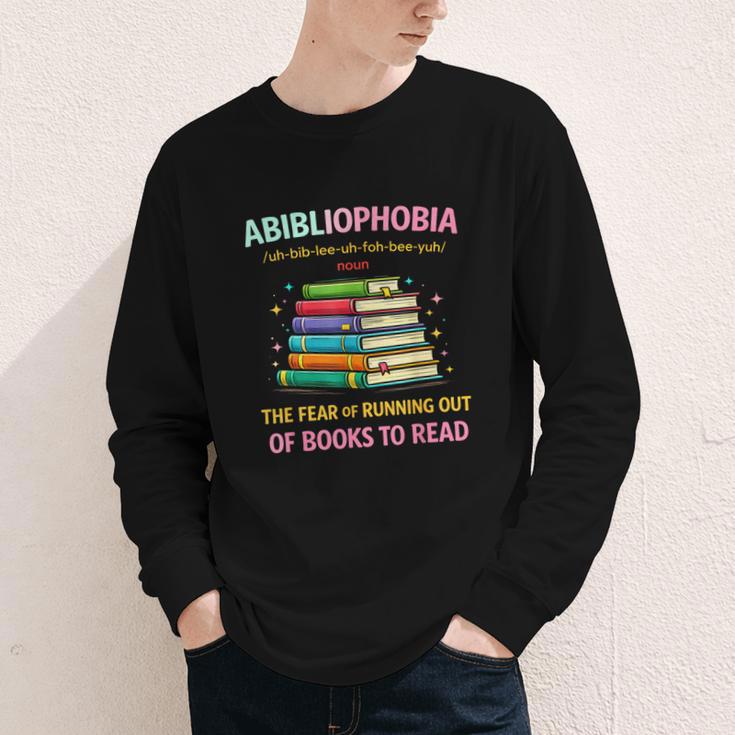Abibliophobia Book Lovers Graphic Youth Long Sleeve Tee