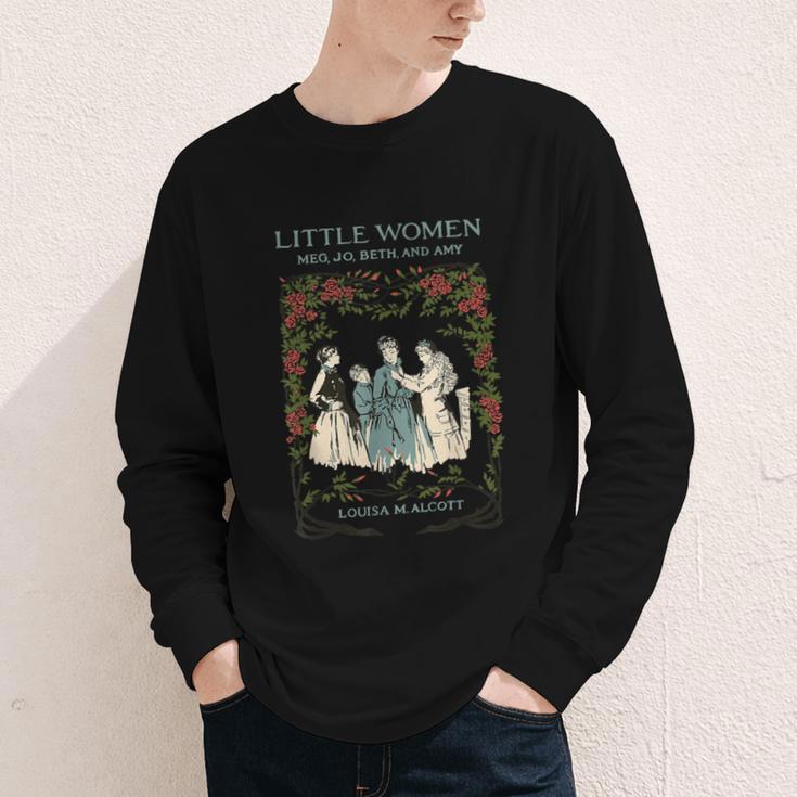 Alcott Little Women Characters Literature Book Illustration Youth Long Sleeve Tee