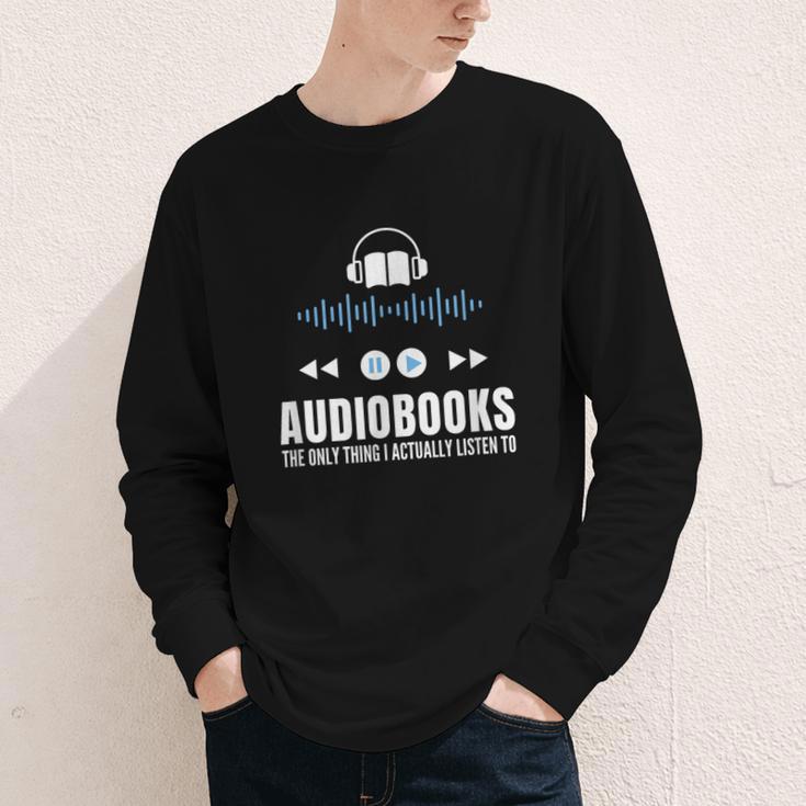 Audiobooks Listener Book Reading Lover Fun Youth Long Sleeve Tee