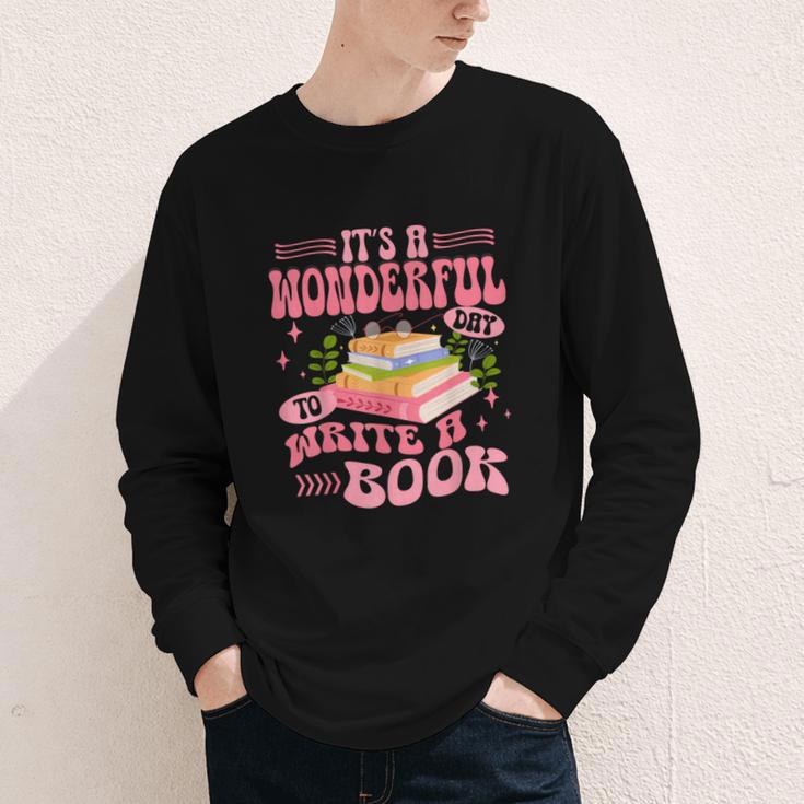 Author It's A Wonderful Day To Write A Book Youth Long Sleeve Tee