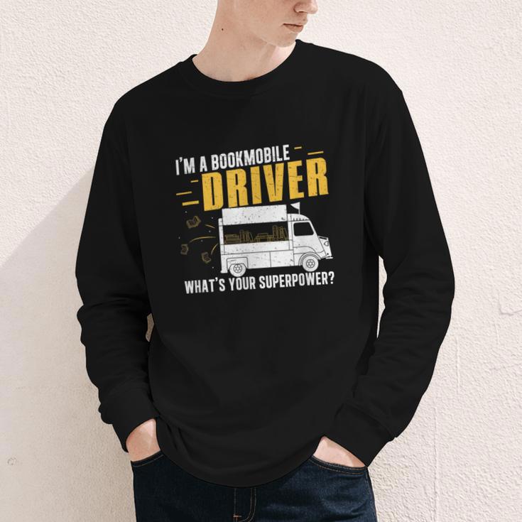 Awesome Bookmobile Driver What's Your Superpower Book Wagon Youth Long Sleeve Tee