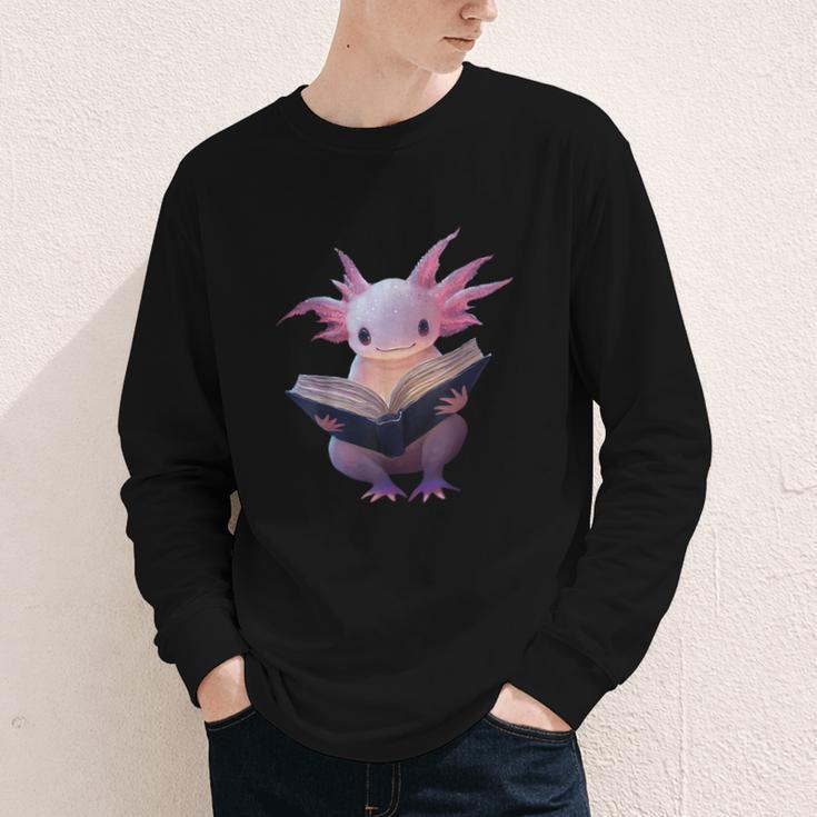 Axolotl Bookworm Reading Book Kawaii Graphic Youth Long Sleeve Tee Axolotl Bookworm Reading Book Kawaii Graphic Youth Long Sleeve Tee