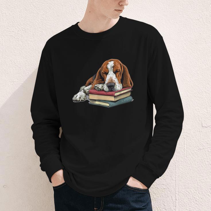 Basset Hound Books Dog Breed Graphic Youth Long Sleeve Tee