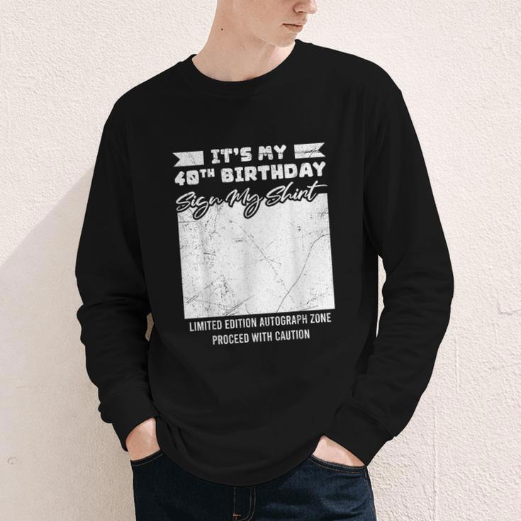 Birthday It's My 40th Birthday Guest Book Birthday Party Youth Long Sleeve Tee