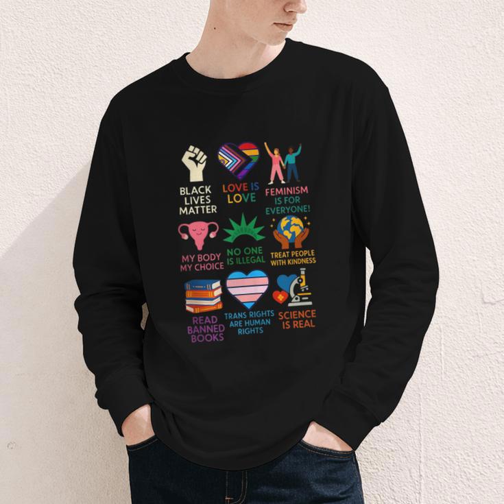 BLM Human Rights Feminism Trans Science Books LGBTQ Kindness Youth Long Sleeve Tee BLM Human Rights Feminism Trans Science Books LGBTQ Kindness Youth Long Sleeve Tee