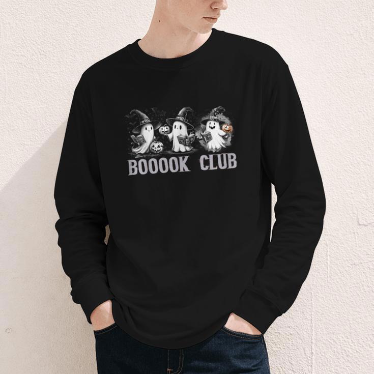 Boo Ghost Books Book Club Halloween Women School Teacher Youth Long Sleeve Tee