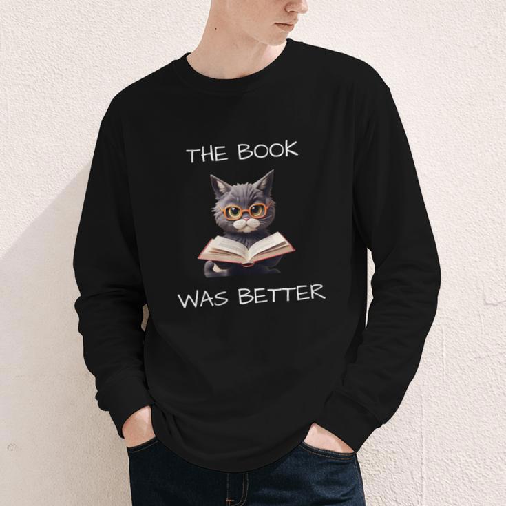 The Book Was Better Literature Teacher Reading Cat Lover Youth Long Sleeve Tee The Book Was Better Literature Teacher Reading Cat Lover Youth Long Sleeve Tee