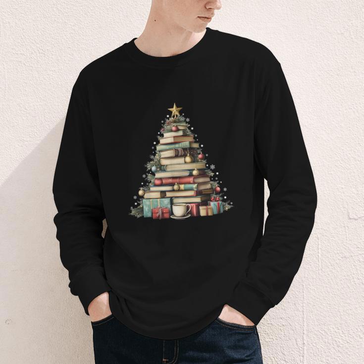 Book Christmas Tree Books Lovers Xmas Teacher Men Women Kids Youth Long Sleeve Tee Book Christmas Tree Books Lovers Xmas Teacher Men Women Kids Youth Long Sleeve Tee