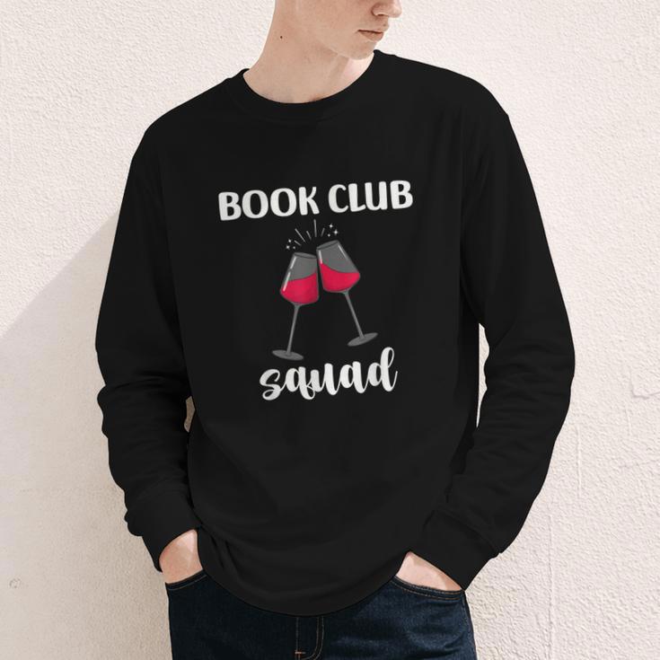 Book Club Squad Reading Bookworm Wine Lover Humor Youth Long Sleeve Tee