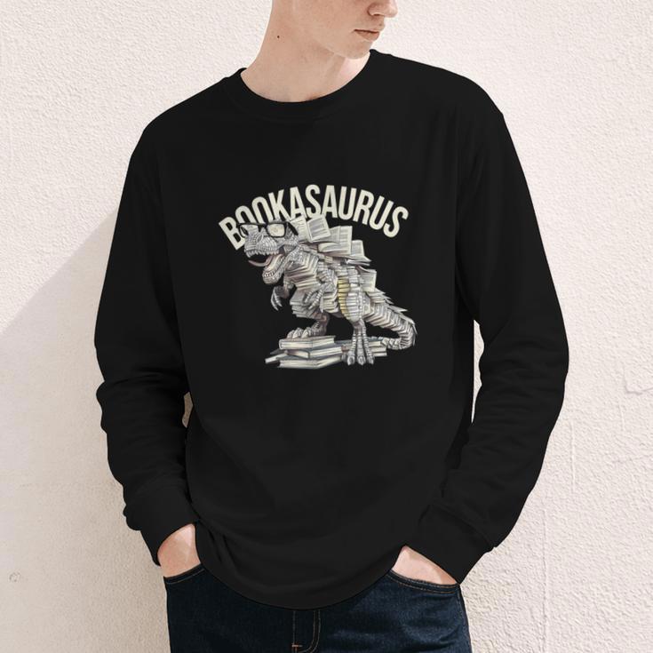 Book Dinosaur Bookworm T-Rex Dino Reading Books Book Youth Long Sleeve Tee