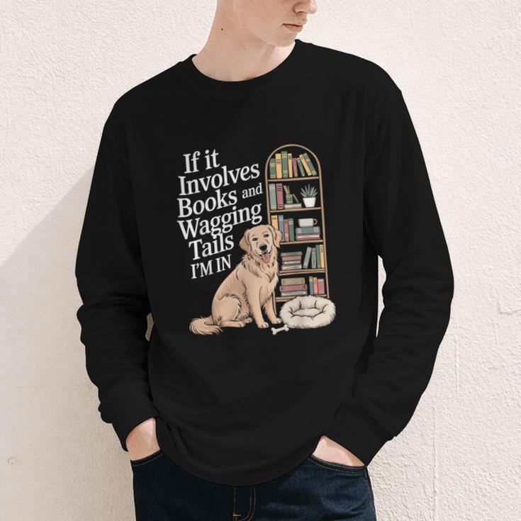 Book And Dog Lover Bookworm Reader Book Lover Youth Long Sleeve Tee