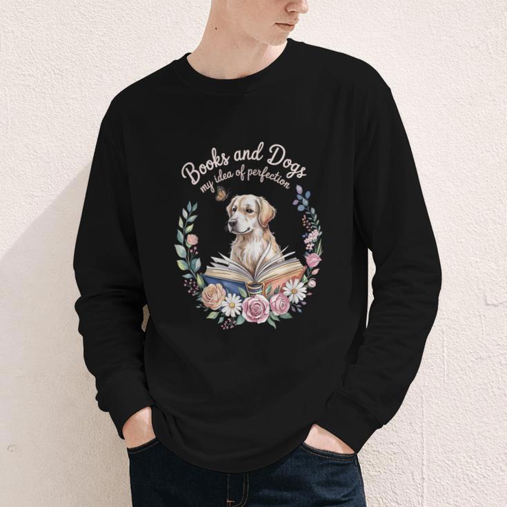 Book And Dog Lover Reading Humor Librarian Youth Long Sleeve Tee