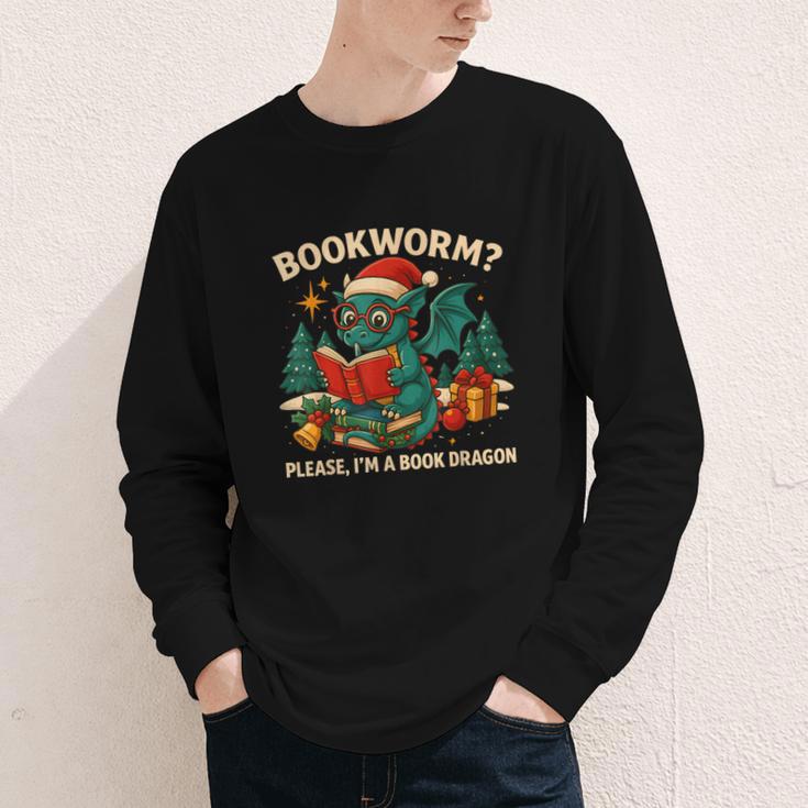 Book Dragon Christmas Reading For Fantasy Lovers Youth Long Sleeve Tee Book Dragon Christmas Reading For Fantasy Lovers Youth Long Sleeve Tee