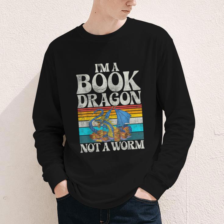Im a Book Dragon Not a Worm Dragon Youth Long Sleeve Tee