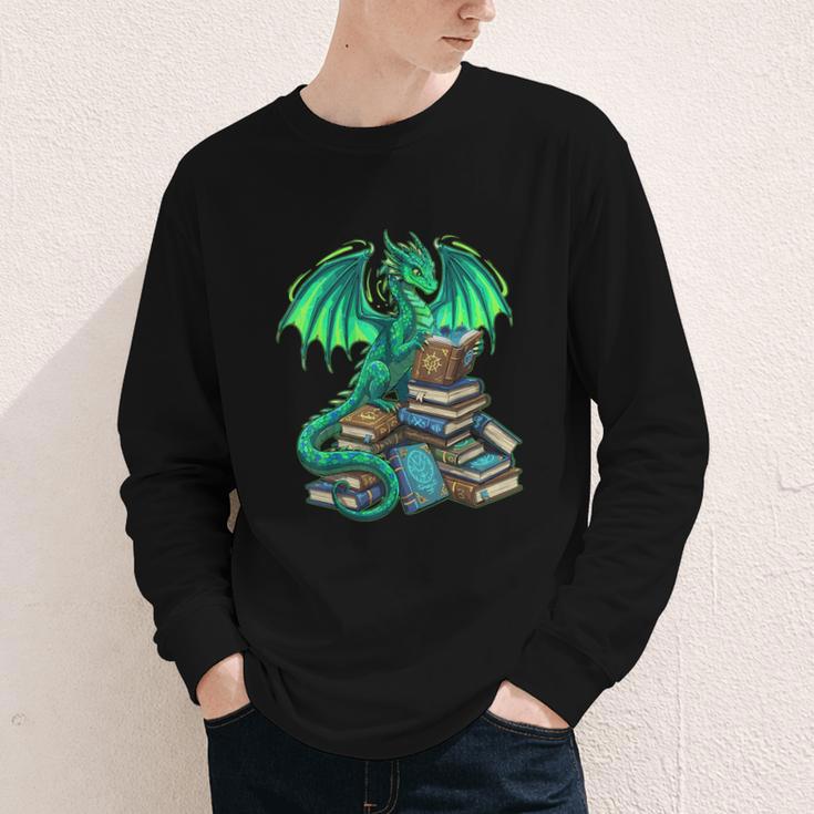 Book Dragon Reading Fantasy Youth Long Sleeve Tee