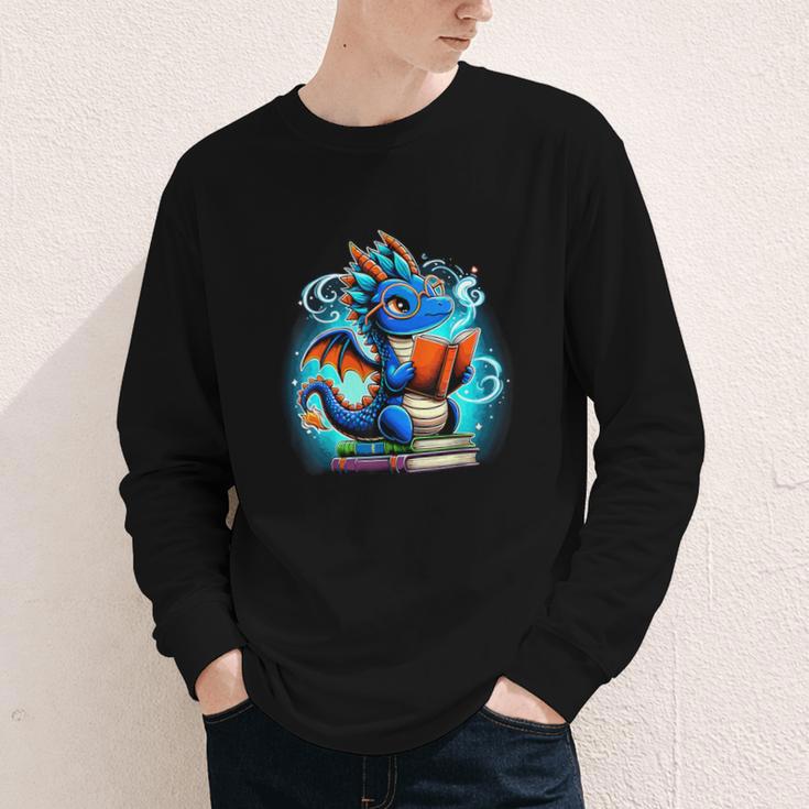 Book Dragon Reading Lover Youth Long Sleeve Tee