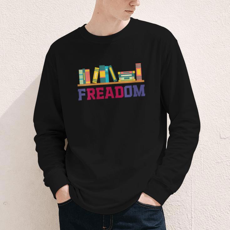 Book Lover Freedom Librarian Vintage Retro Reading Present Youth Long Sleeve Tee
