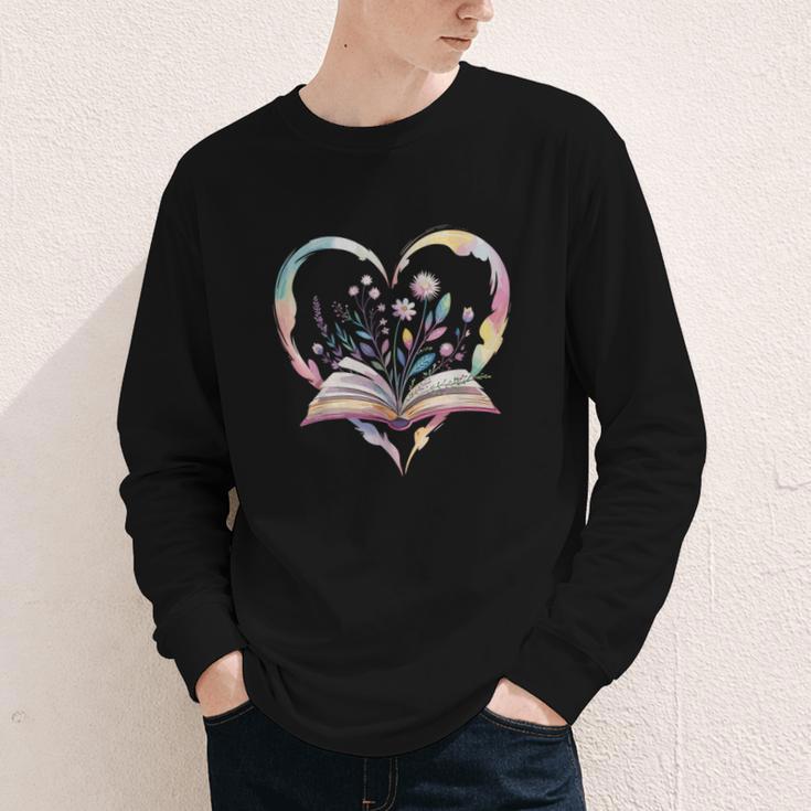 Book Lover Heart Shaped Reading Art Bookworm Youth Long Sleeve Tee Book Lover Heart Shaped Reading Art Bookworm Youth Long Sleeve Tee