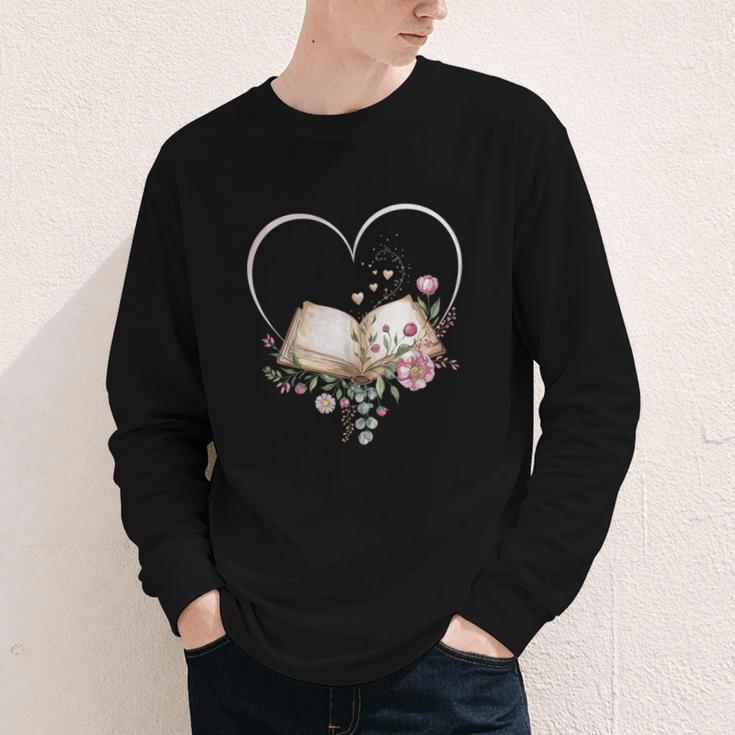 Book Lover Heart Shaped Reading Art Librarian Youth Long Sleeve Tee Book Lover Heart Shaped Reading Art Librarian Youth Long Sleeve Tee