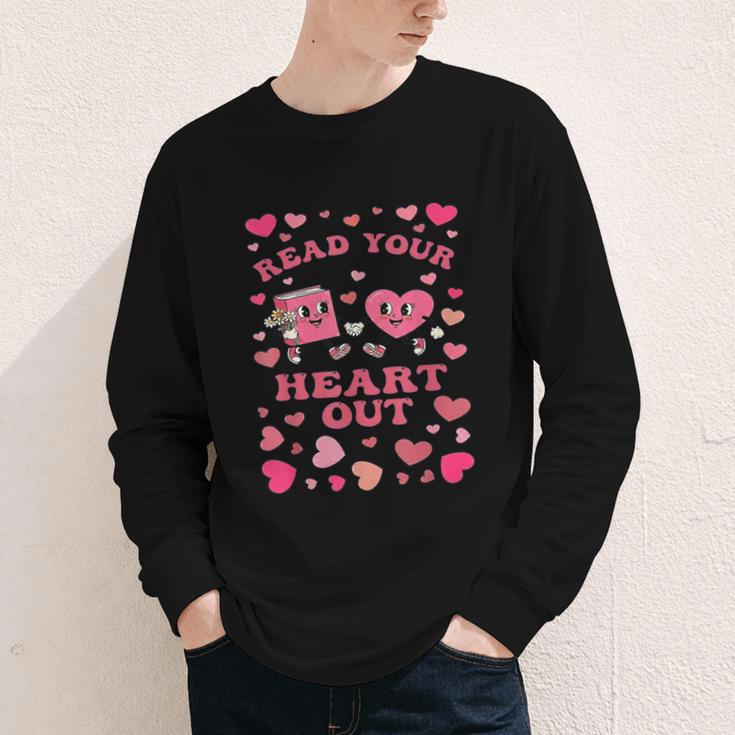 Book Lover Read Your Heart Out Teacher Valentines Youth Long Sleeve Tee