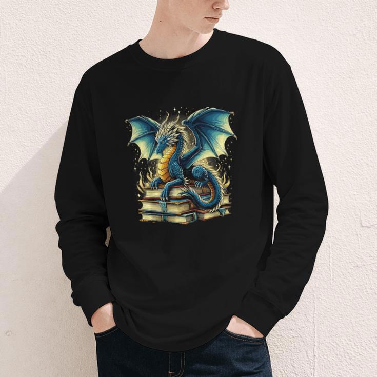 Book Lover Reading Fantasy Dragon Youth Long Sleeve Tee