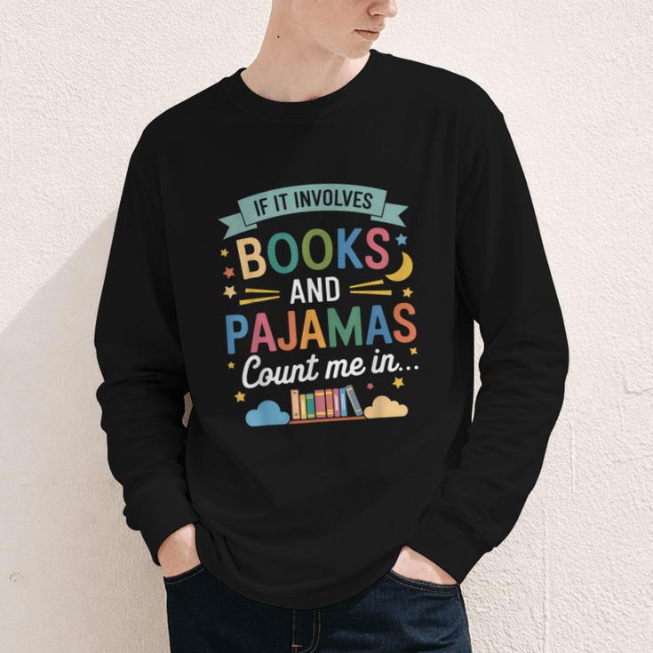 Book Lovers Reading Bedtime Cozy Pajama For Librarians Youth Long Sleeve Tee