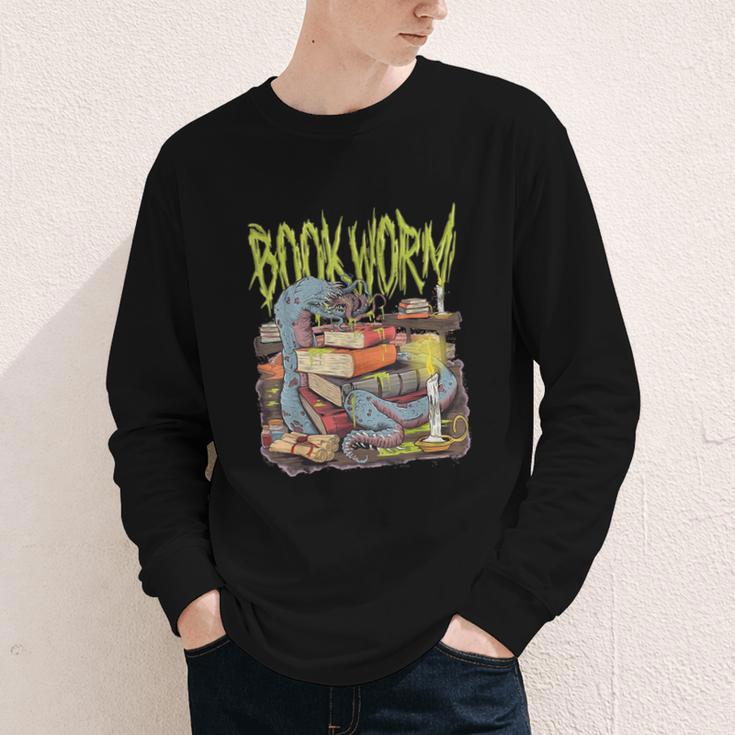 Graphic Book Worm Monster Horror Reading Book Lover Youth Long Sleeve Tee Graphic Book Worm Monster Horror Reading Book Lover Youth Long Sleeve Tee