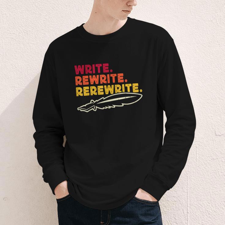 Book Writer Quote Author Journalist Rewrite Novelist Youth Long Sleeve Tee