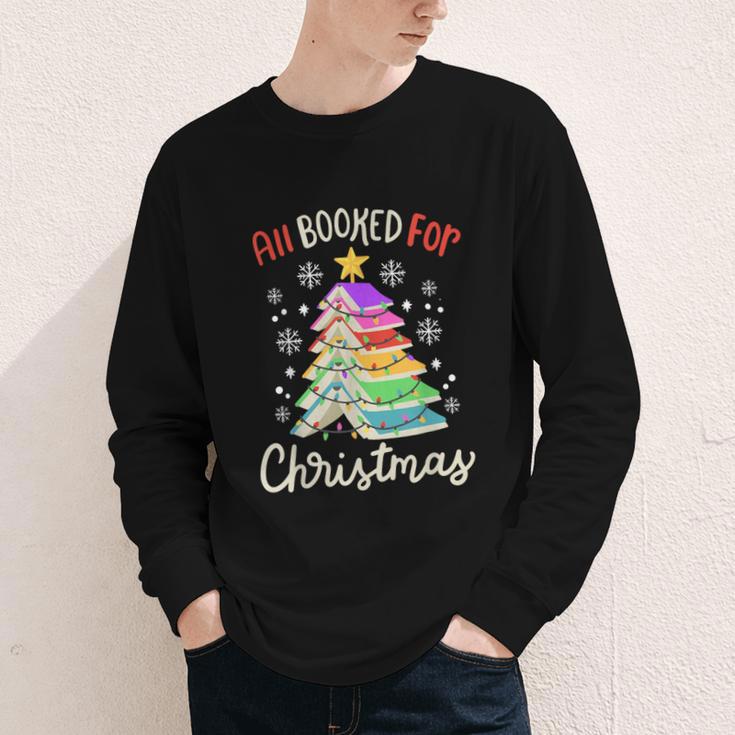All Booked For Christmas Book Lovers Xmas Tree Women Youth Long Sleeve Tee All Booked For Christmas Book Lovers Xmas Tree Women Youth Long Sleeve Tee