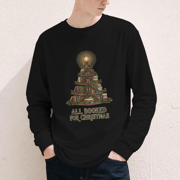 All Booked For Christmas Book Tree Book Lover Teacher Youth Long Sleeve Tee All Booked For Christmas Book Tree Book Lover Teacher Youth Long Sleeve Tee