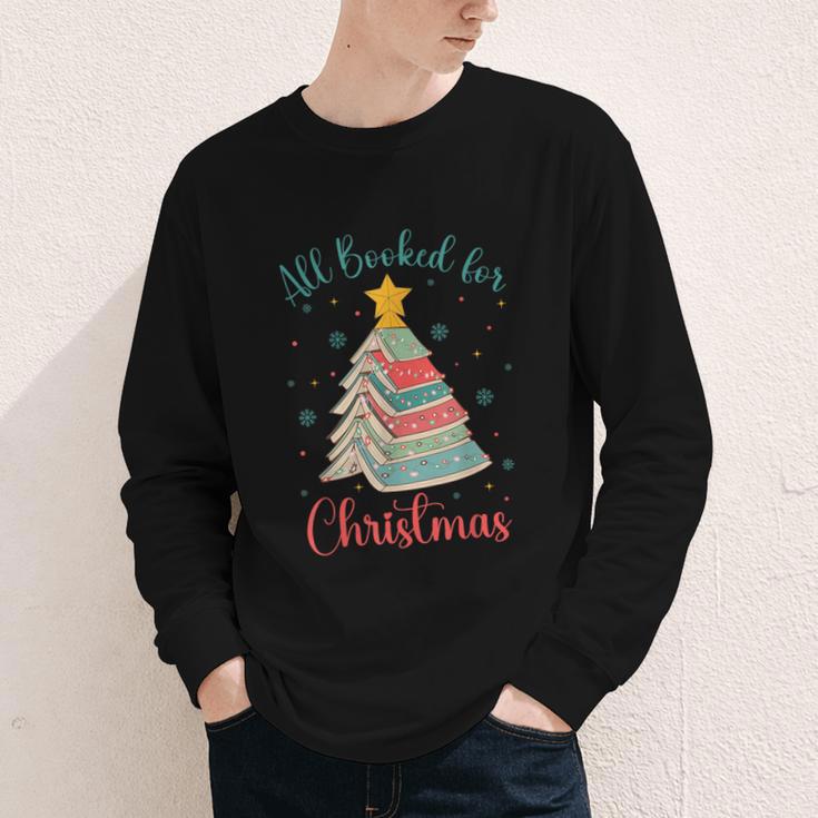 All Booked For Christmas Tree Book Bookish Christmas Youth Long Sleeve Tee All Booked For Christmas Tree Book Bookish Christmas Youth Long Sleeve Tee