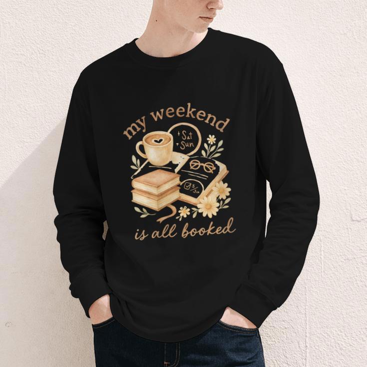 My Weekend Is All Booked Cozy Book Lover Reading Youth Long Sleeve Tee My Weekend Is All Booked Cozy Book Lover Reading Youth Long Sleeve Tee
