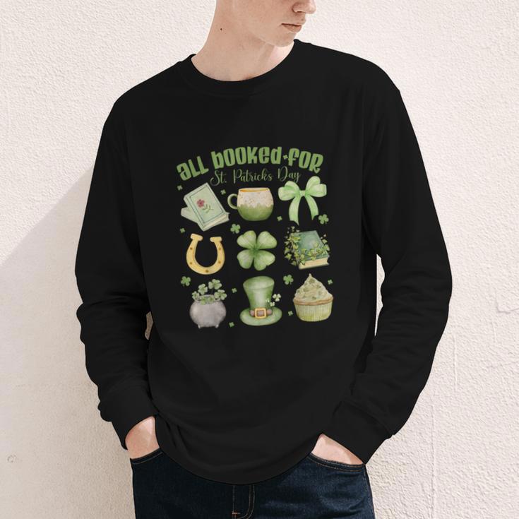 ALL Booked For St Patricks Day Bookish Leprechaun Bookworm Youth Long Sleeve Tee