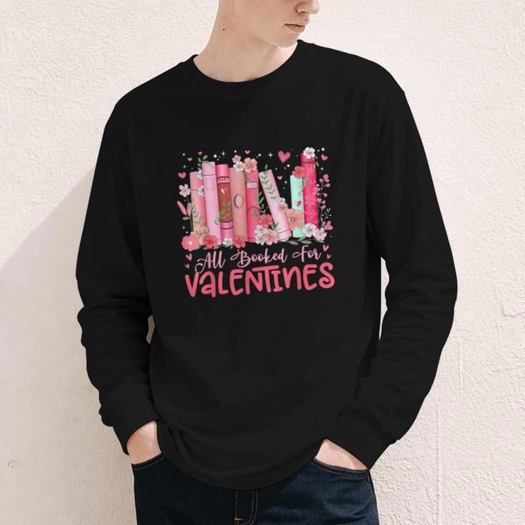 All Booked For Valentine Book Reading Women Girl Teacher Youth Long Sleeve Tee